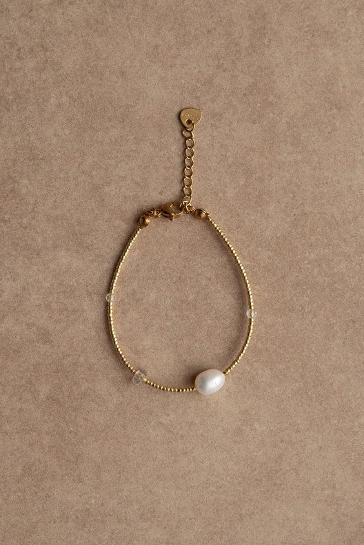 Браслет из позолоченного бисера с жемчугом / Для меня / POUR MOI