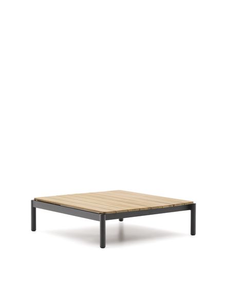 Журнальный столик Sorells из серого алюминия и тикового дерева 89 x 91 см