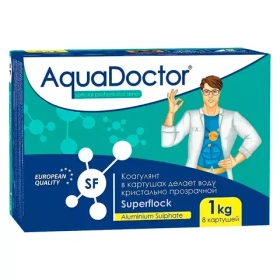 Superflock - Коагулянт для бассейна в картриджах по 0.125 кг, коробка 1кг - AquaDoctor