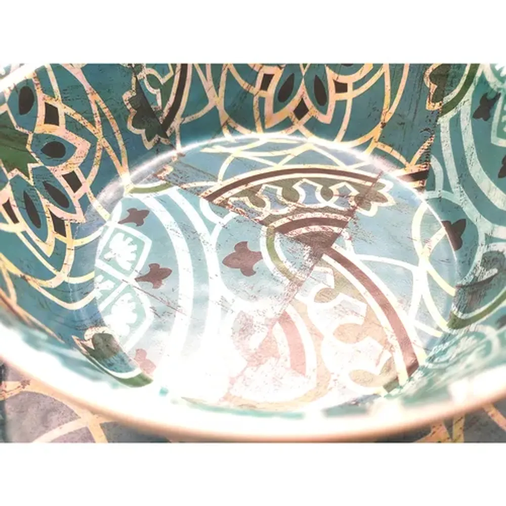 Тарелка с бортом 21*1,9 см Damask Blue пластик меламин P.L. Proff Cuisine