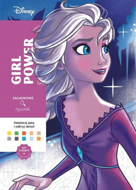 Раскраска по номерам Coloriages mystres Disney - официальное польское издание. Сила девочек.