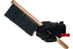 68030 Щетка-сметка , искусств . щетина ,деревянная ручка , 3-х рядная 350 мм