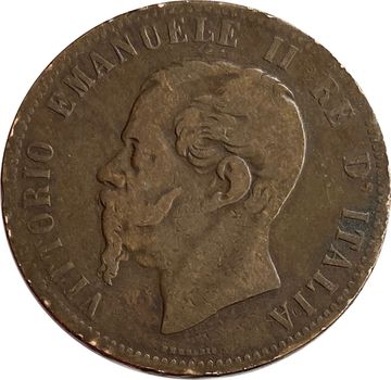 10 чентезимо 1867 Италия (Отметка монетного двора "H" - Хитон, Бирмингем)