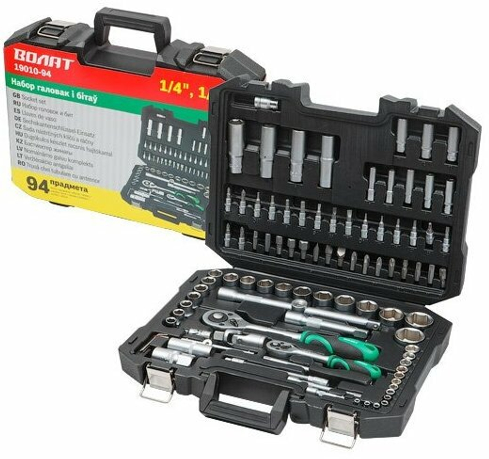 Набор инструментов Волат 18510-94, 94 предм., черный
