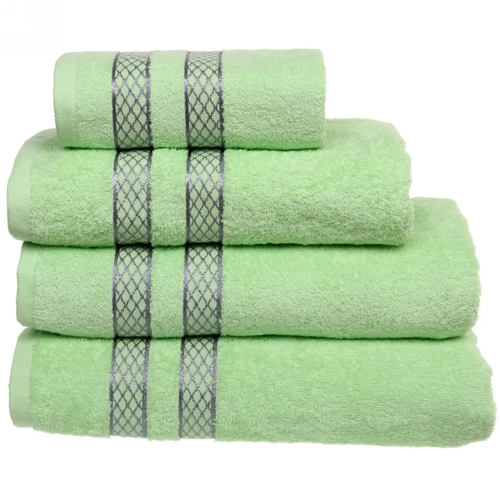Полотенце махровое 100*150см «SILVER» цвет зеленый 10400 плотность 400гр/м2 с петелькой-подвесом