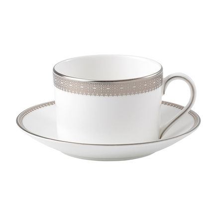 Wedgwood Чайная чашка Vera Wang Lace Platinum 150 мл с блюдцем