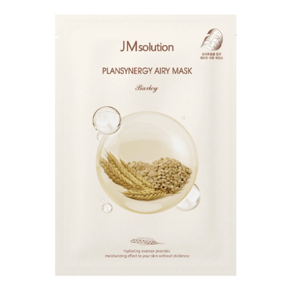 JMsolution Тканевая маска для лица с экcтрактом ячменя PLANSYNERGY AIRY MASK BARLEY, 30мл*1 шт.