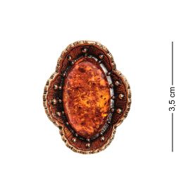 AM-2675 Кольцо «Марго» (латунь, янтарь)