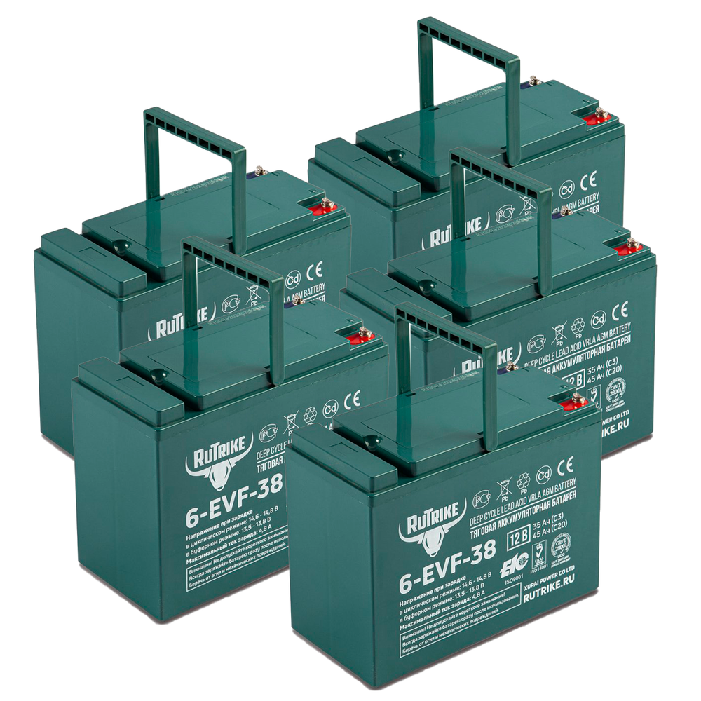 Комплект аккумуляторов RuTrike 6-EVF-38 60V40AH (AGM)