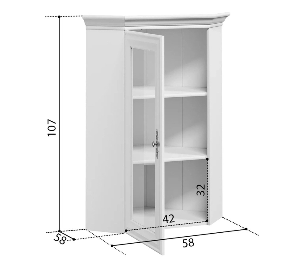 Шкаф навесной коллекции Кентаки белый