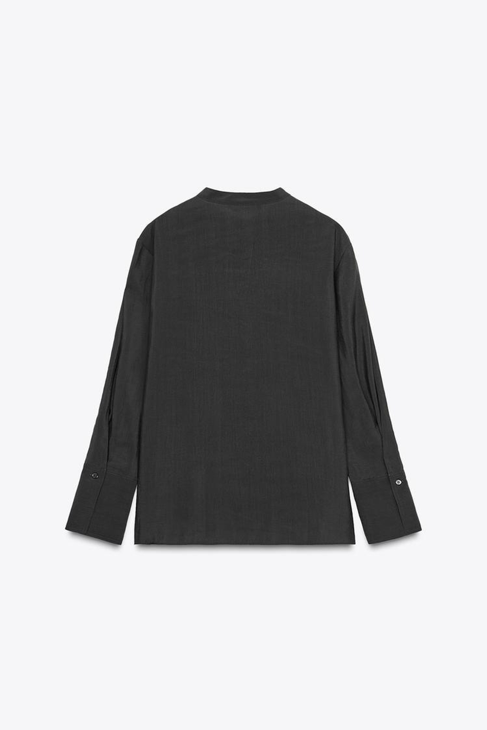 ZARA РУБАШКА ИЗ СТРУЯЩЕЙСЯ ТКАНИ — ZW COLLECTION, УГОЛЬНЫЙ