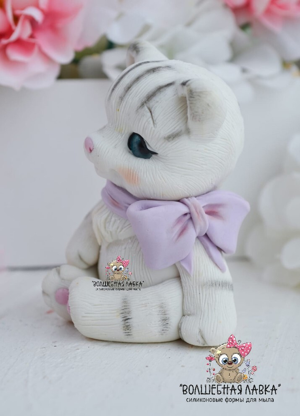 Силиконовая форма Котенок с бантом