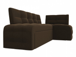 Диван кухонный угловой Люксор правый угол, Коричневый, Микровельвет, 28603