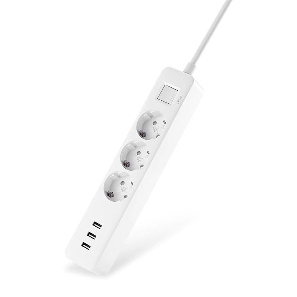 Удлинитель Xiaomi Mi Power Strip 3 (XMCXB04QM), белый, 1.4 м