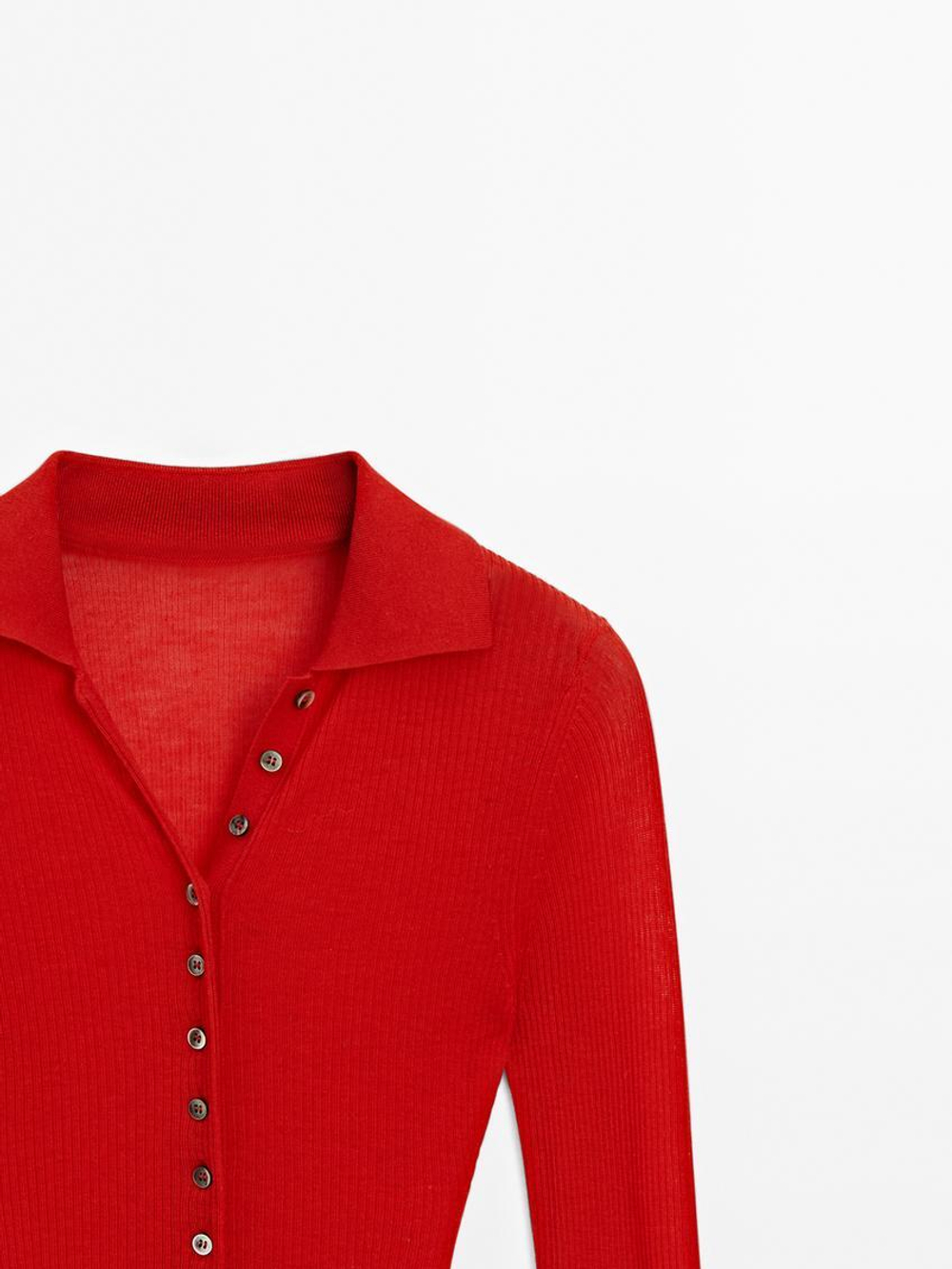 Massimo Dutti Полупрозрачный боди - STUDIO, красный