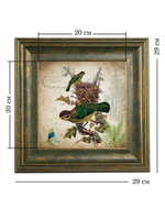 Картина на стену для интерьера на холсте в раме "Птицы" 29*29 см