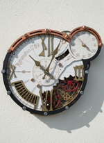 Настенные часы WOODandROOT Automaton 1789 Hermitage ручной работы с вращающимися шестерёнками и открытым механизмом