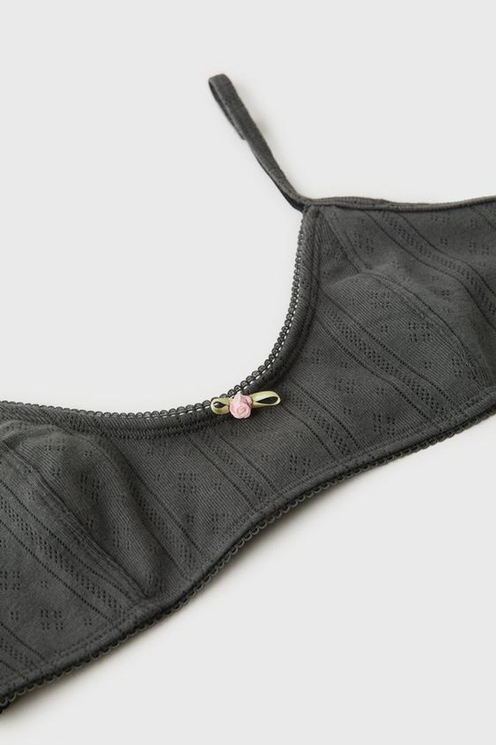 ZARA КОМПЛЕКТ ИЗ ТОПА И ТРУСОВ Z3D, АНТРАЦИТОВЫЙ