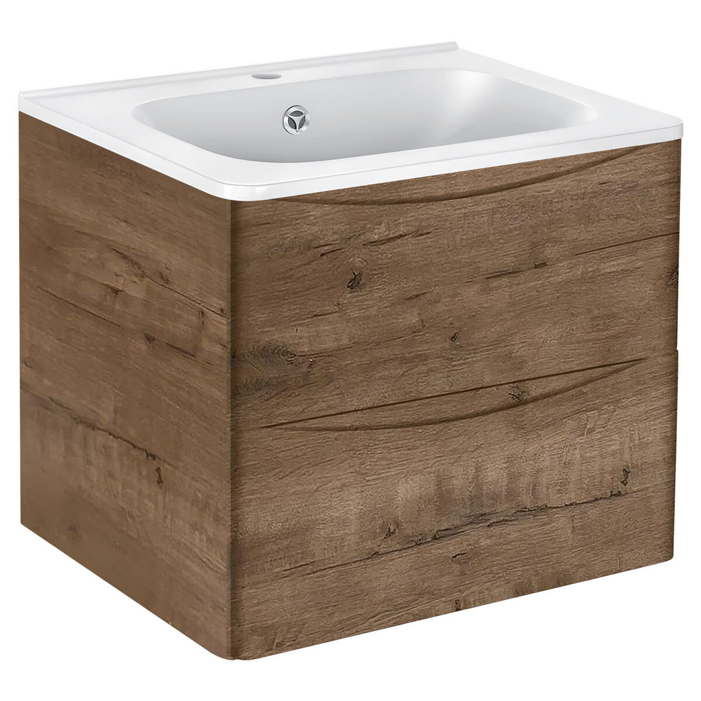 База под раковину Paola 600 подвесная, 2 выкатных ящика soft close, V.Oak