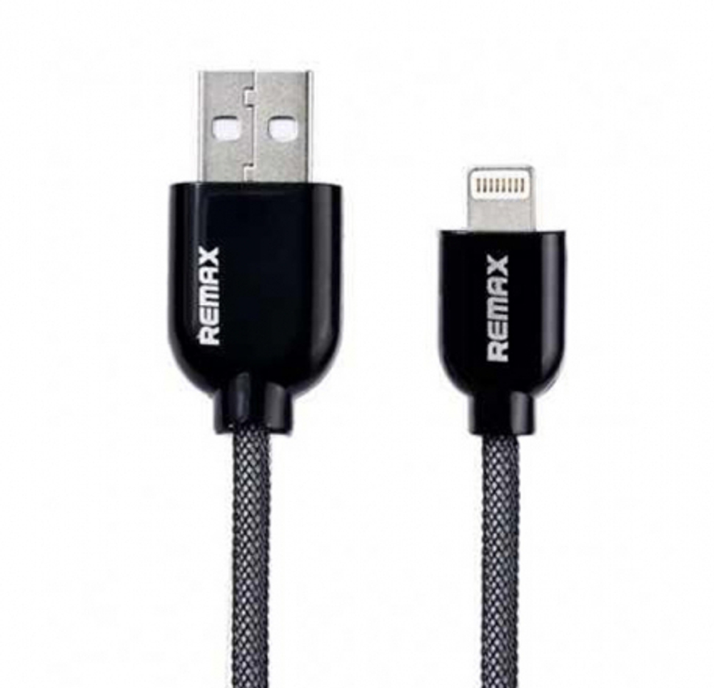 USB cable Lightning армированный (Super-remax) black