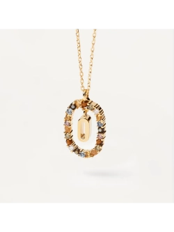 Колье Буква O серебро 925 пробы покрытое золотом