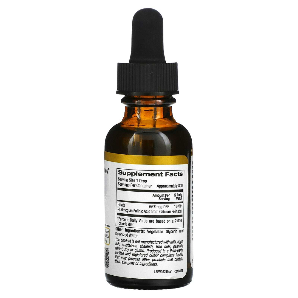 California Gold Nutrition, фолиновая кислота, без спирта, 30 мл (1 жидк. унция)