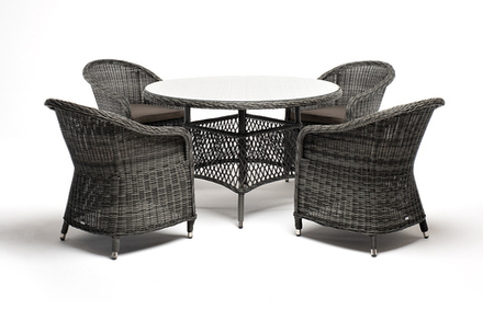 "Равенна" обеденная группа плетеная, цвет графит