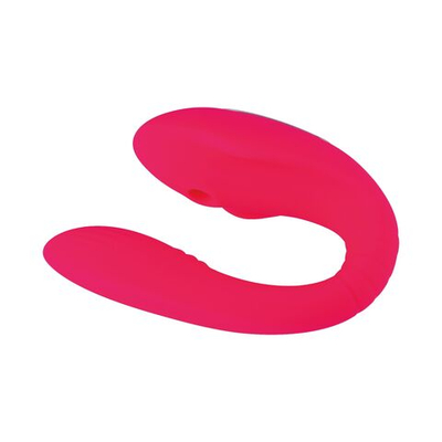 Розовый U-образный стимулятор для пар с пультом ДУ (Цвет: розовый)