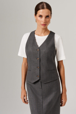 1910 Жилет женский (темно-серый полоска)