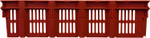 Ящик перфорированный 600×400×150, арт.: 216, объём 27, красный, код: 01168