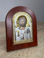 Спаситель, икона арочная, красное дерево, 60х75