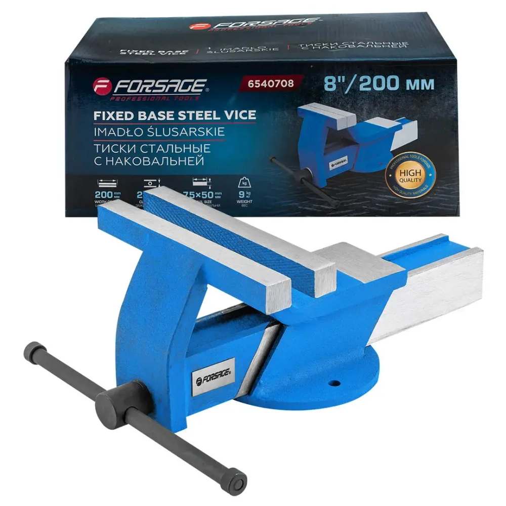 Тиски стальные с наковальней 8''-200мм Forsage F-6540708