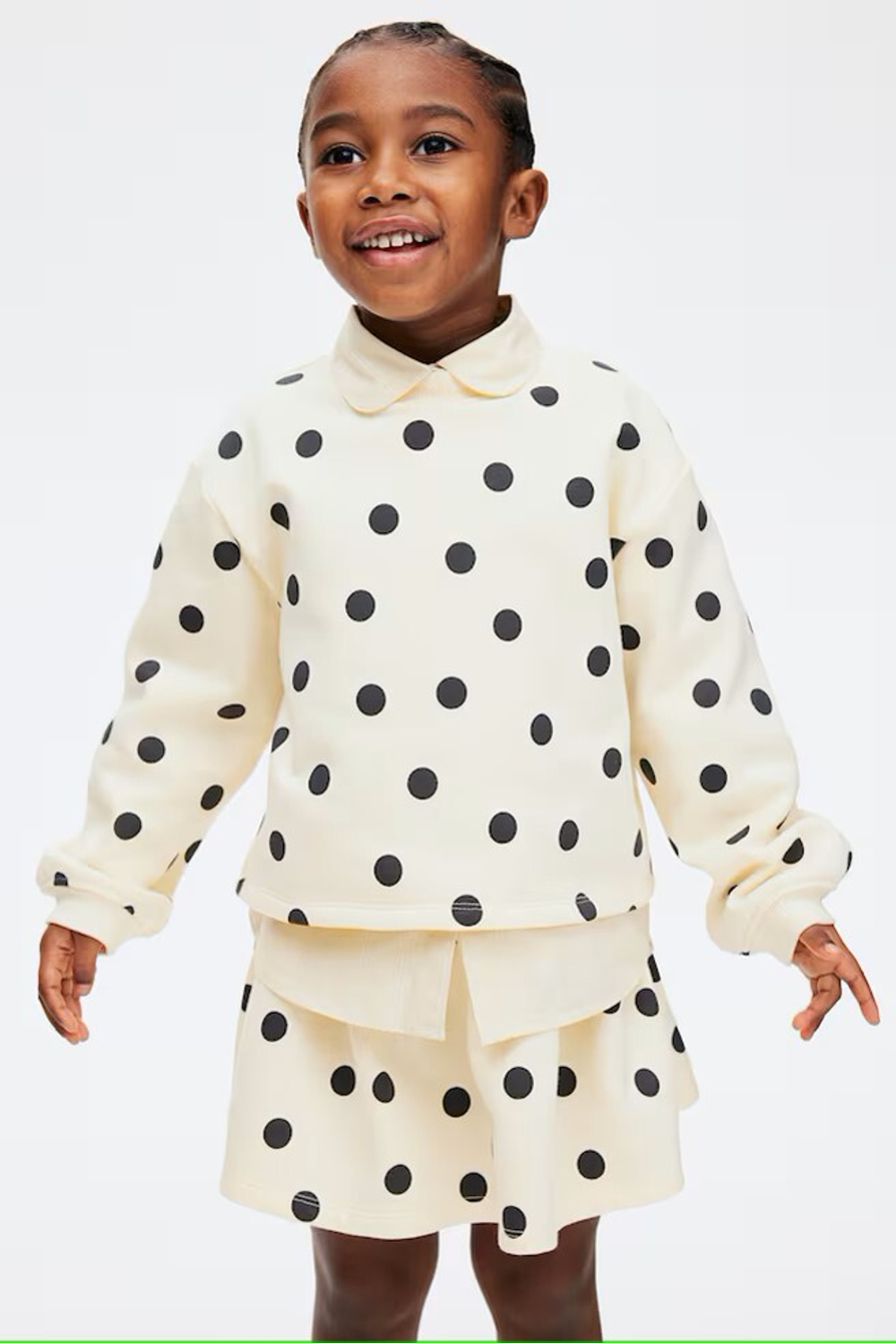 H&M Комплект из юбки и толстовки с принтом, светло-желтый