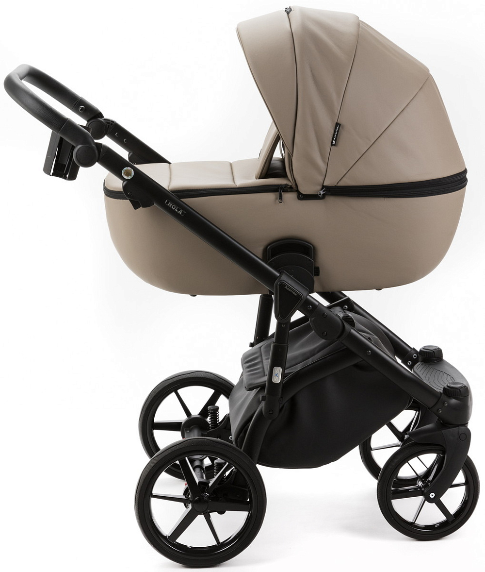 Детская коляска Adamex Nola Deluxe 2 в 1 N-SA09 (Т.БЕЖ. КОЖА)