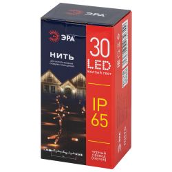 Гирлянда ЭРА ERAPS-NZ1 светодиодная новогодняя уличная нить 3 м желтая 30LED
