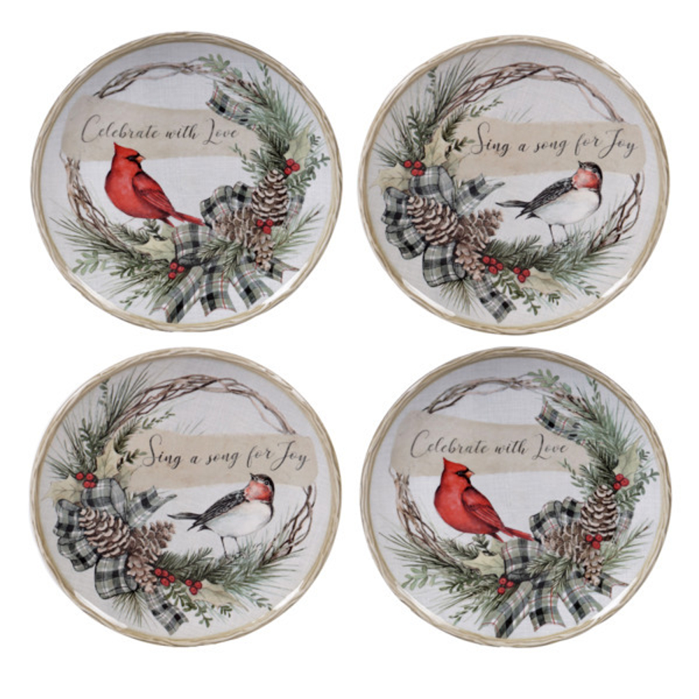 Тарелка закусочная Certified Int. Плющ и остролист 23см в ассортименте