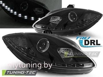Передние фары Seat Leon 2 tru drl black