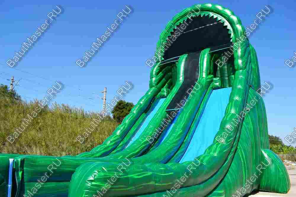 Коммерческий надувной батут-горка "Тропический спуск", 21*6*11 м.