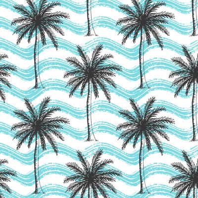 Пальмы на голубых волнах