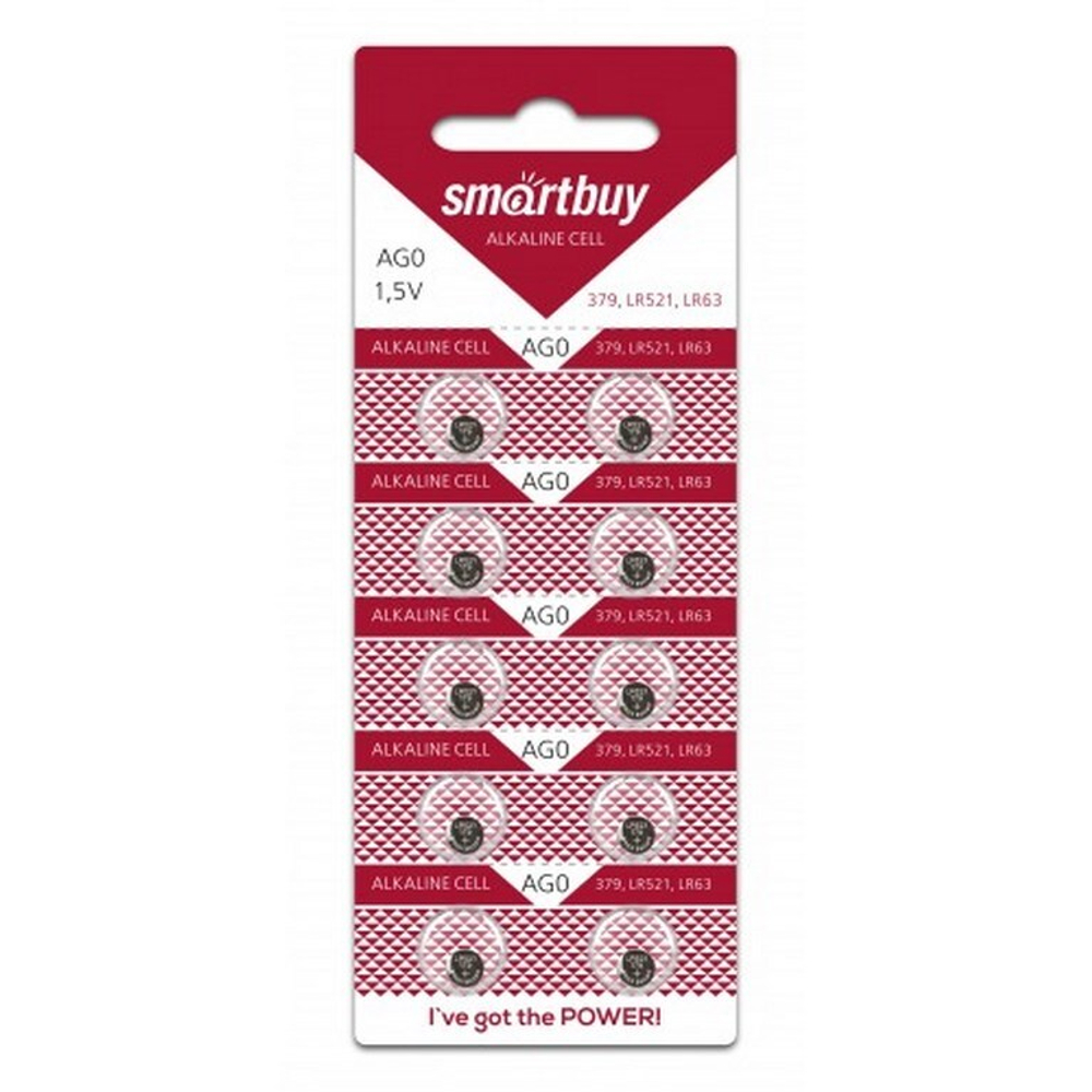 Батарейка Smartbuy AG0,379,LR521,LR63-10B (10/200/2000)