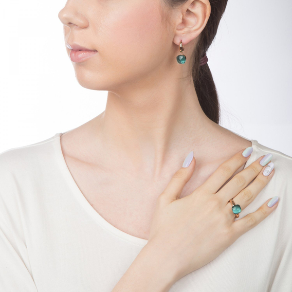 Кольцо Qudo Firenze blue apatite 16.5 мм 610141 BL/RG размер 16,5