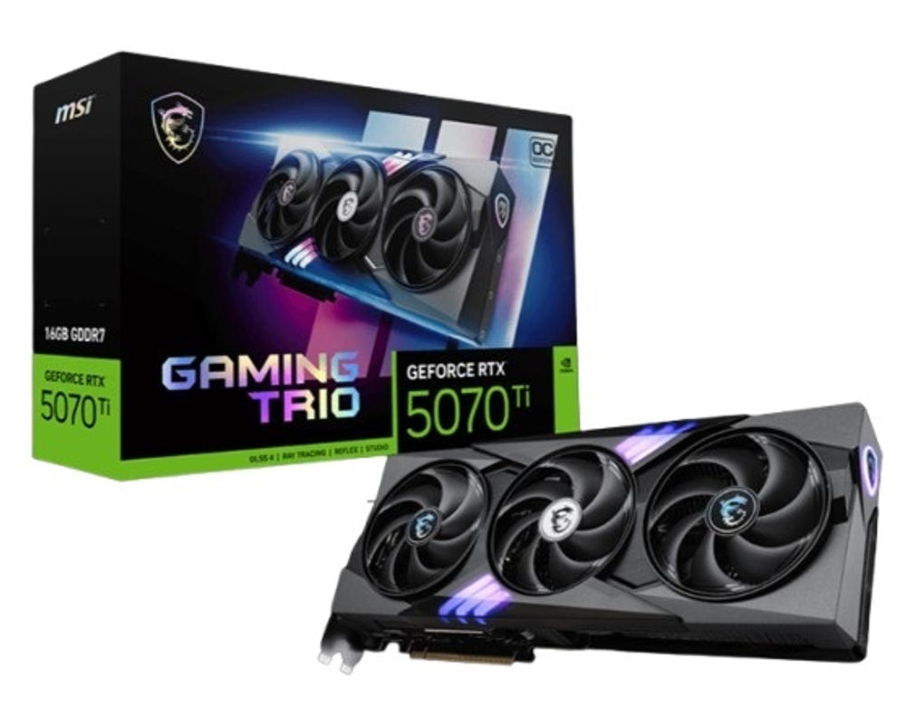 Видеокарта PCI-E MSI GeForce RTX 5070 TI GAMING TRIO OC PLUS (RTX 5070 Ti 16G GAMING TRIO OC PLUS)