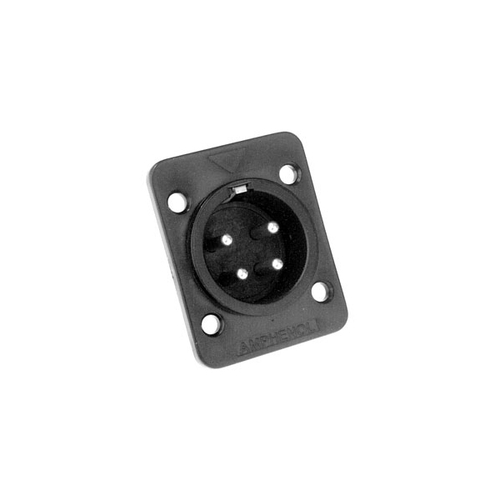AMPHENOL AP-4-22 - Коннектор блочный 4 контакта, 'папа', корпус - пластик, квадратный.фланец, черный