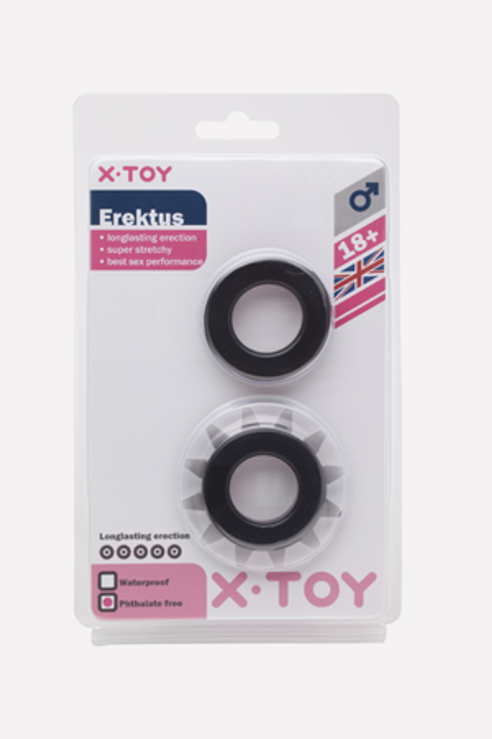 Набор пепельных эрекционных колец Erektus II (Цвет: серый)