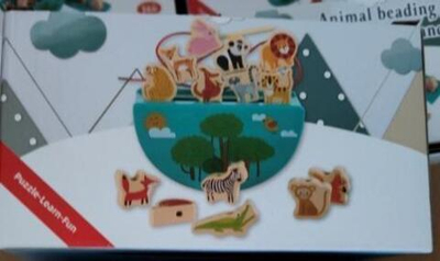 Развивающая игрушка деревянная Балансир ковчег, коробка C-41703