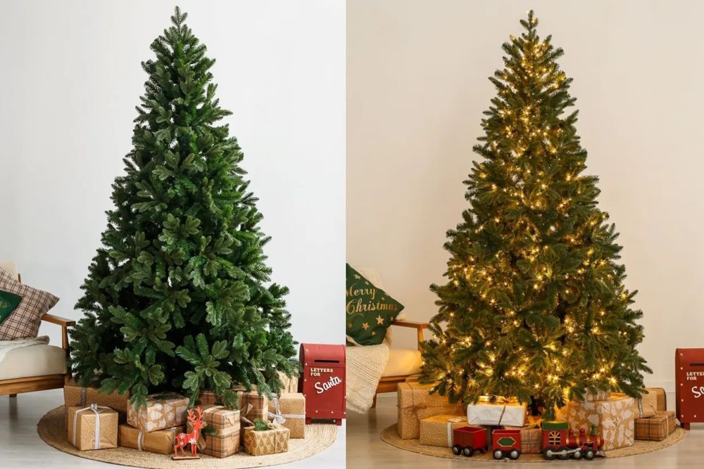 Елка с гирляндой «Барокко» (Литая+пвх) 120 см / 1,2 м