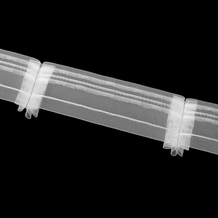 Шторная лента Oz-Is арт. 3907 М, групповые складки, коэф. сборки 1:1,8, цвет прозрачный (ширина 60 мм)