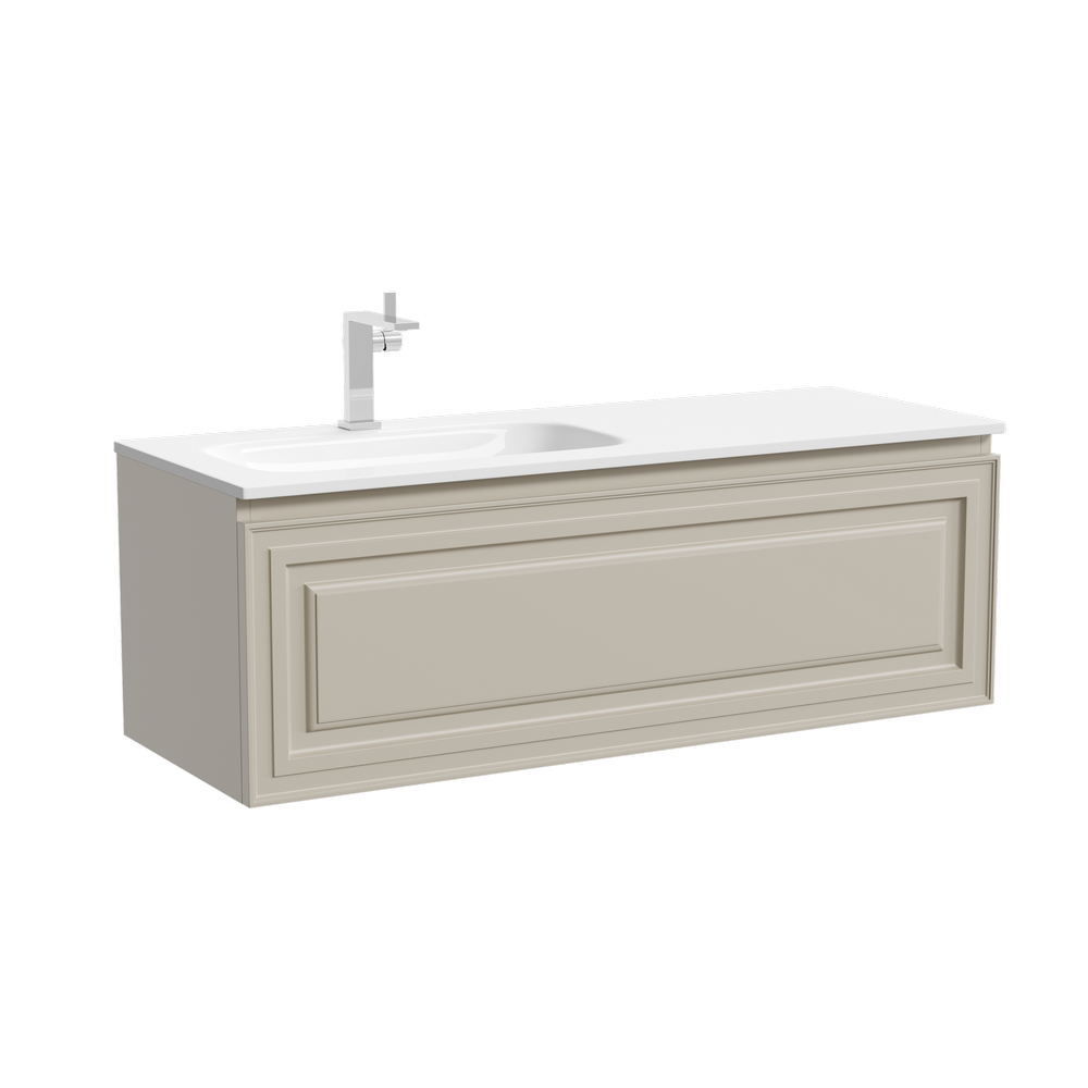 Тумба подвесная SANCOS Very  левая 1195х445х406, c одним  ящиком оснащенным доводчиками, Beige Soft , арт.VR120LCE