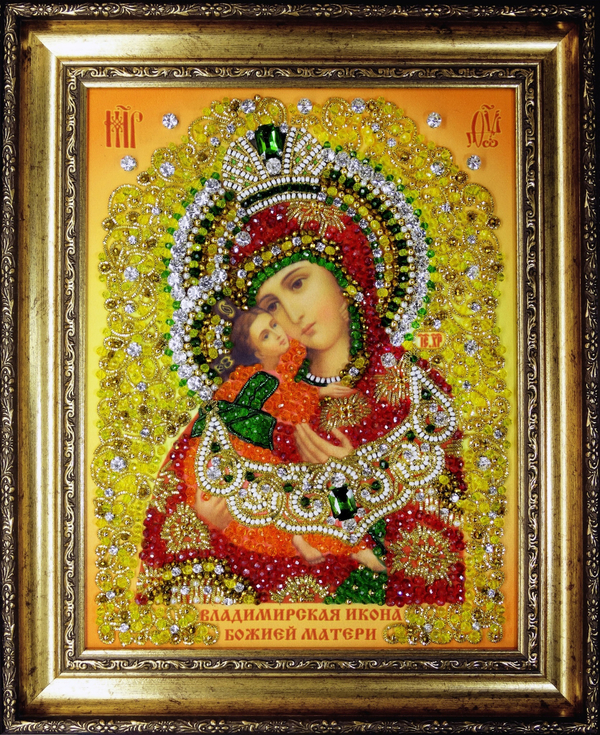 И-6а Набор для вышивания хрустальными камнями Богородица "Владимирская"