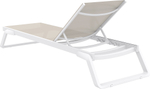 Шезлонг-лежак металлический Siesta Contract Tropic, белый, бежевый